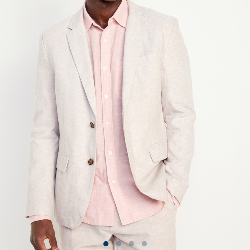 Old Navy Linen Blend Blazer  color: A stones throw Size:XXXL